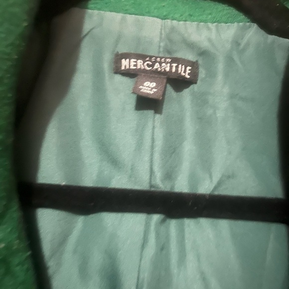 J. CREW City Coat Wool Blend Forest Green Jade size 00 - Picture 5 of 5